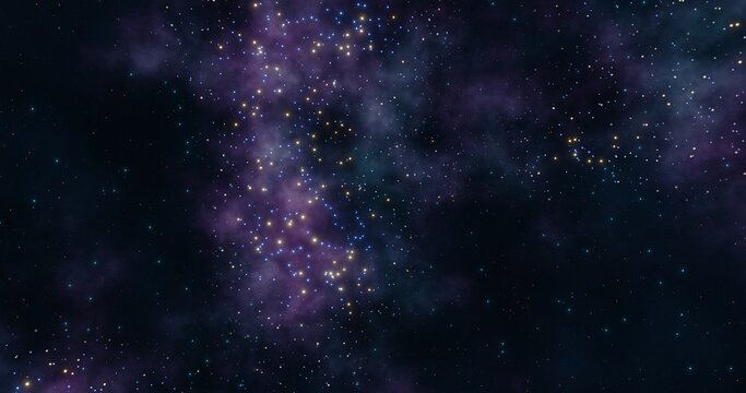 Nebula background. Galaxy in the universe. 3d rendering.