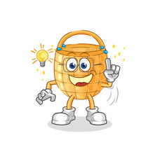 basket got an idea cartoon. mascot vector
