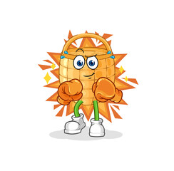 basket boxer character. cartoon mascot vector
