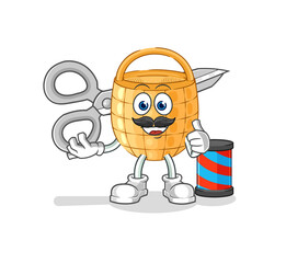 basket barber cartoon. cartoon mascot vector