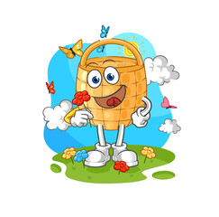 basket pick flowers in spring. character vector