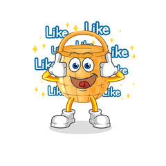 basket give lots of likes. cartoon vector