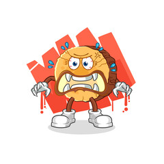 Obraz premium round log monster vector. cartoon character