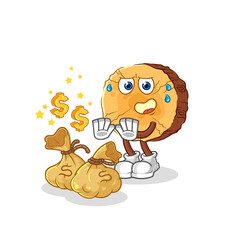 round log refuse money illustration. character vector