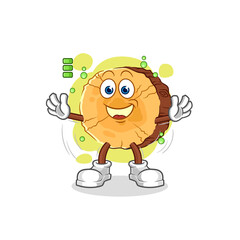 round log full battery character. cartoon mascot vector
