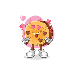 round log fallin love vector. cartoon character