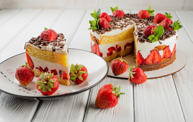 Piece of homemade berry cake