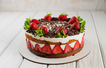 Piece of homemade berry cake