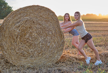 couple in hay