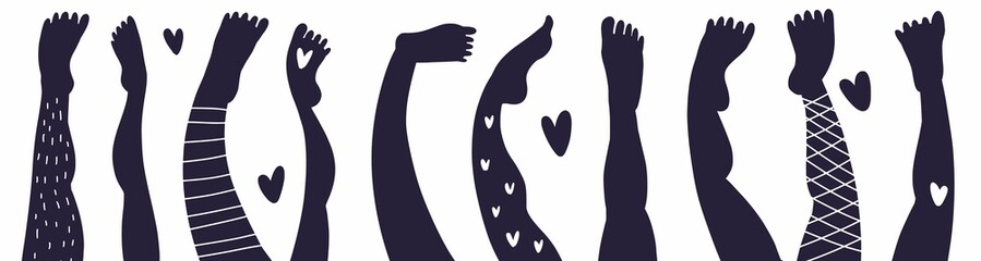 Hand-drawn legs, horizontal pattern