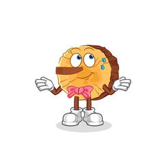 round log lie like Pinocchio character. cartoon mascot vector