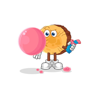 recommend clip art: round log chewing gum vector. cartoon character