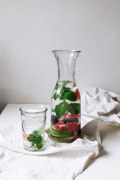Water with fruit for summer