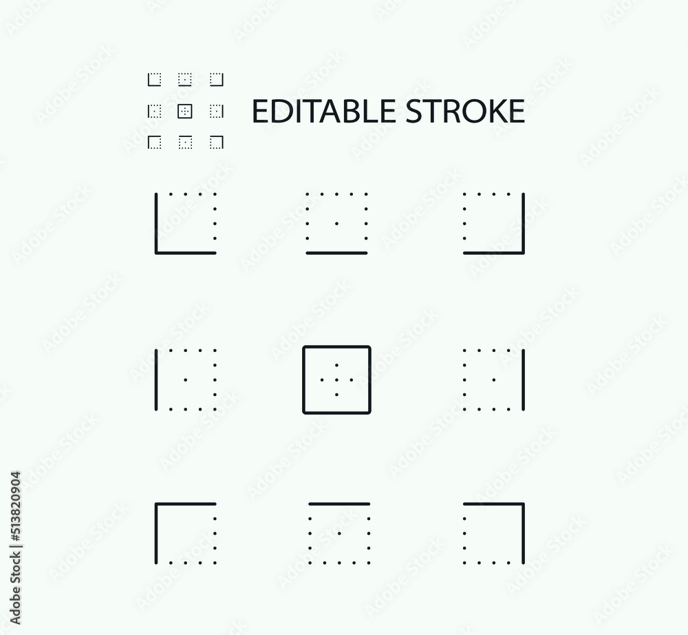 Poster simple set of arrow related vector line icons. contains such icons as frame and pattern and more. ed
