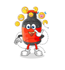 cola laugh and mock character. cartoon mascot vector