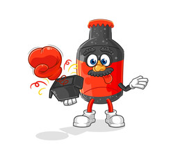 cola prank glove in the box. cartoon mascot