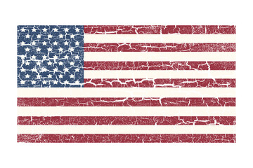 vintage American flag on paper. USA flag, vector