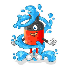 cola fresh with water mascot. cartoon vector