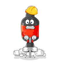 cola drill the ground cartoon character vector
