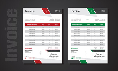 Invoice a4 design template. Minimal bill from business invoice accounting.