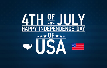 4th of July Independence Day of USA United States of America blur effect flag greeting card concept cover holiday celebration banner background vector illustration