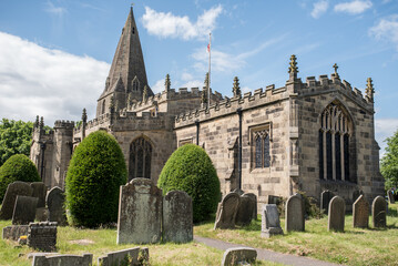 Obraz premium Cementary yard next to the St Peter's Church in Hope, UK.