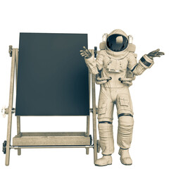 astronaut is explaining on the chalkboard © DM7