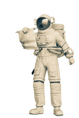 astronaut reading the scroll