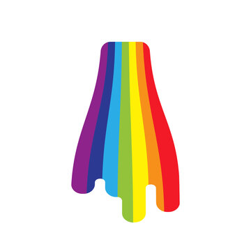 Rainbow vomit isolated. Rainbow nausea Vector illustration