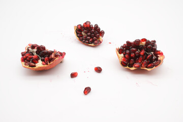 Sliced pomegranate pieces