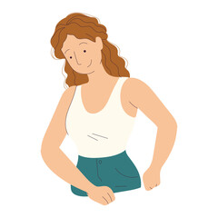 Fototapeta premium Isolated cute young girl cartoon character Vector