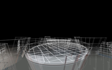 Modern architecture 3d illustration