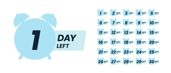 Promotion banner. Days countdown banner. Web banner with alarm clock