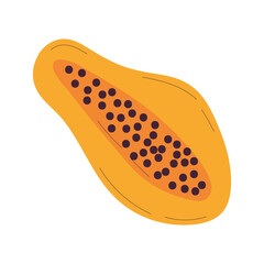 Isolated sketch of a papaya icon Flat design Vector