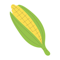 Isolated sketch of a corn Flat design Vector