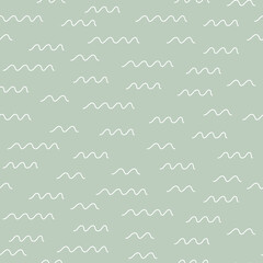 Mint baby cute seamless pattern with waves. Abstract vector print for packaging and fabric