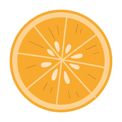 Isolated sketch of an orange slice icon Flat design Vector