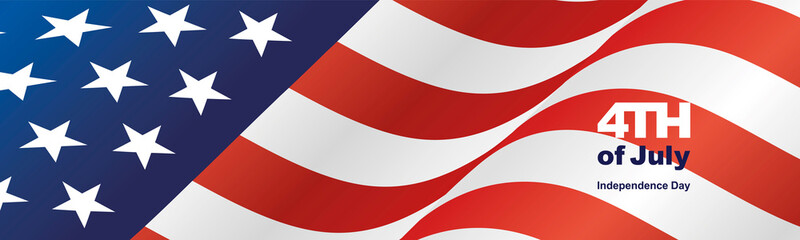 United States of America abstract wavy flag, 4th of July, Independence day, vector