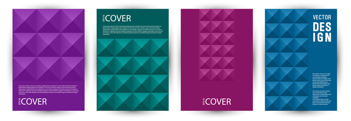 Business booklet front page layout bundle vector design. Minimalist style colorful certificate