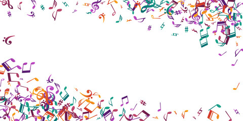 Musical note icons vector wallpaper. Sound