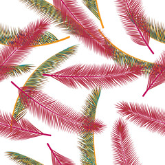 Summer feather fluff vector ornament. Paradise graphic design. Tribal boho feather fluff fabric print pattern.