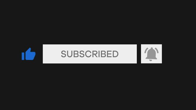 Subscribe like bell icon youtube button animation motion graphic