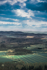 Poland - view from Ostrzyca Summit - the land of extinct volcanoes