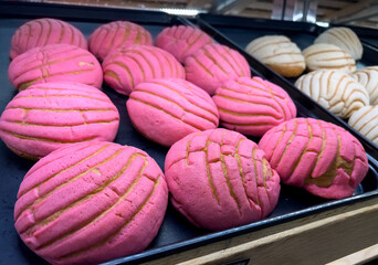 Mexican Pan Dulce (sweet bread) for sale at a bakery store