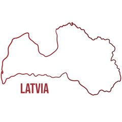 Latvia red shades linear map