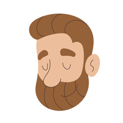 Isolated happy cute man cartoon avatar Vector