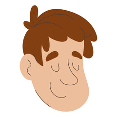 Isolated happy cute man cartoon avatar Vector