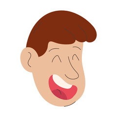 Isolated happy cute man cartoon avatar Vector