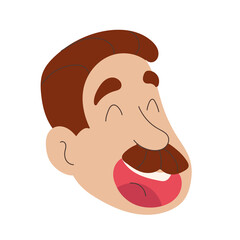 Isolated happy cute man cartoon avatar Vector