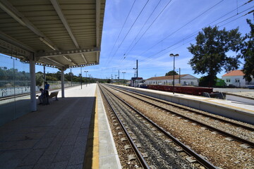 Naklejka premium train on station